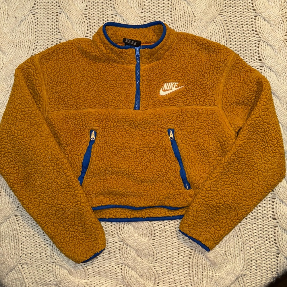 Nike cropped women’s Golden Fleece‎ Jacket with Blue Trim